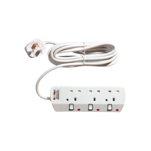 koolen 3 Outlet Power Strip, 5m Cable, White - 301100002