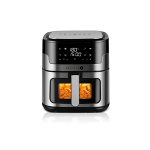 Dots Air Fryer, 1800 Watt - 8 Liter Capacity - LED Light Indicator - Viewing Window Silver/Black - CFA1024D8