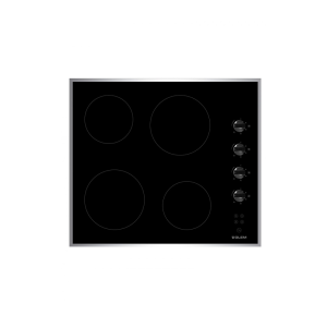 Glem Gas Built-in Electric Ceramic Surface 60cm, 4Burner, 6000W, Black - GTH64K