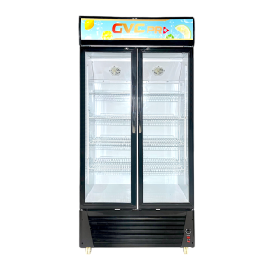 GVC Pro 17 ft Glass Door Display Refrigerator - Black - GVSW-780