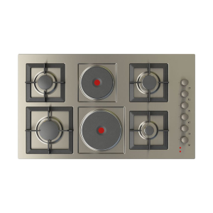 kitchen Line Surface 6 Burners - 4 Gas - 2 Electric - 90 cm - Heavy - Italian - Steel - JE4008