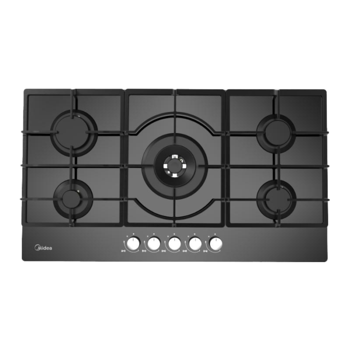 ⁦ميديا موقد غاز مدمج 5 شعلات – 90 سم – أسود ،90 -GQ095⁩ - الصورة ⁦3⁩