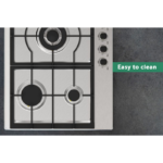 Midea Gas Built-In Hob, 5Burner, 90cm, Heavy Grid, Steel - 90SQ005 - Image 3