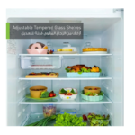 ⁦باناسونيك ثلاجة بفريزر علوي , سعة 14.4 قدم³ , إنفرتر موفر للطاقة , لون فضي ,NR-BC535VSSA⁩ - الصورة ⁦3⁩