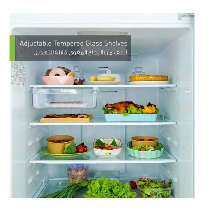 ⁦باناسونيك ثلاجة بفريزر علوي , سعة 14.4 قدم³ , إنفرتر موفر للطاقة , لون فضي ,NR-BC535VSSA⁩ - الصورة ⁦3⁩