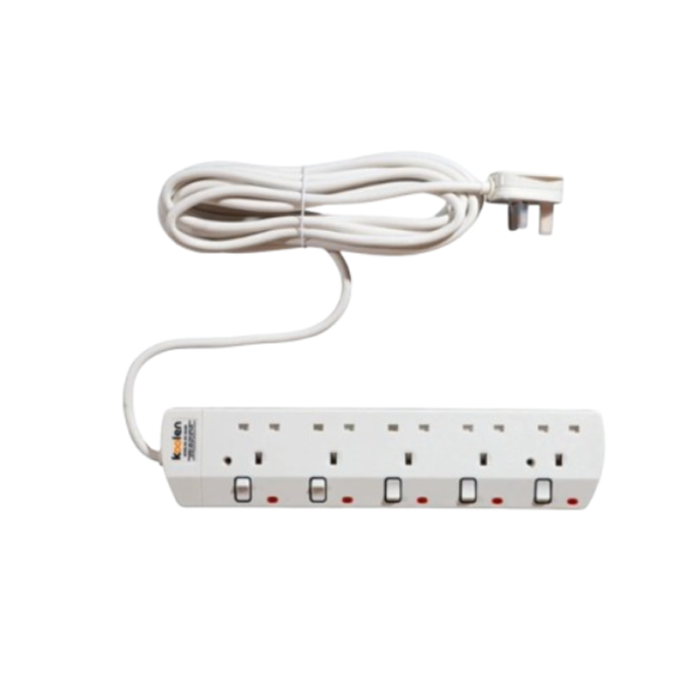 ⁦كولن توصيلة كهرباء 5 مخارج، كابل 5 متر، لون أبيض ،301100006⁩ - الصورة ⁦3⁩