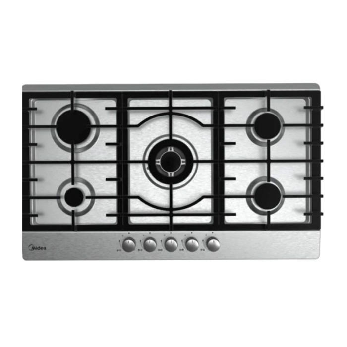 Midea Gas Built-In Hob, 5Burner, 90cm, Heavy Grid, Steel - 90SQ005 - Image 4