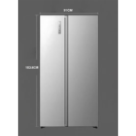 Dansat Side-by-Side Refrigerator 17.6 Cu.Ft Steel Finish  DAN1760NF STEEL - Image 4