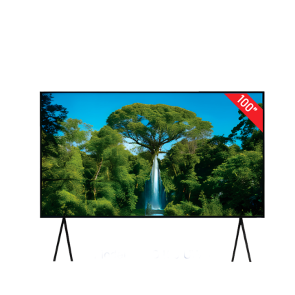 دانسات شاشة 100 بوصة، دقة الوضوح كيو ليد، نظام التشغيل ويب اوس، رسيفر داخلي، حامل جداري، 2 ريموت، DTQ100UWS.