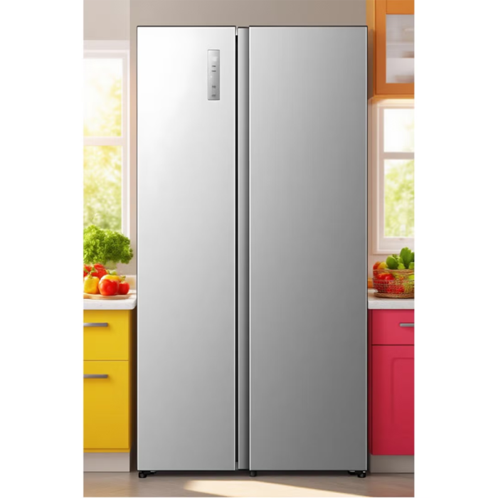 Dansat Side-by-Side Refrigerator 17.6 Cu.Ft Steel Finish  DAN1760NF STEEL - Image 3