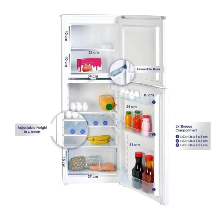 Super General Double Door Refrigerator 4.9 Cu.ft, 138L, Silver  KSGR198 - Image 3