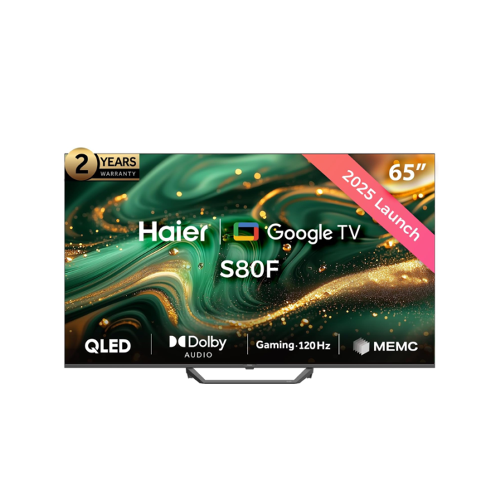 ⁦تلفزيون هاير 65 بوصة بدقة 4k يو اتش دي سمارت QLED نظام تشغيل Google TV موديل H65S80FUX⁩ - الصورة ⁦2⁩