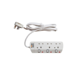 301100001 كولن توصيلة كهرباء 3 مخارج، كابل 3 متر، لون أبيض