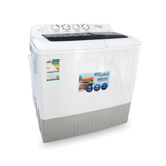 ⁦سوبر جنرال غسالة حوضين – 14 كجم – أبيض – KSGW1486N⁩ - الصورة ⁦4⁩