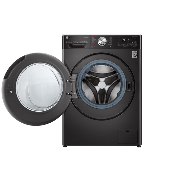 ⁦ال جي غساله اتوماتيك تعبئة أمامية 12 كجم غسيل , 8 كجم تجفيف ,  بخار, استيل - WSV1208BST⁩ - الصورة ⁦4⁩