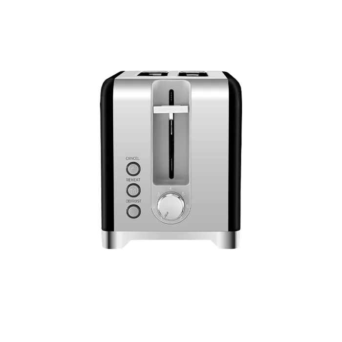 ⁦محمصة خبز مزدوجة من الستانلس ستيل – 930 واط – لون أسود فخم موديل 800104016⁩ - الصورة ⁦6⁩